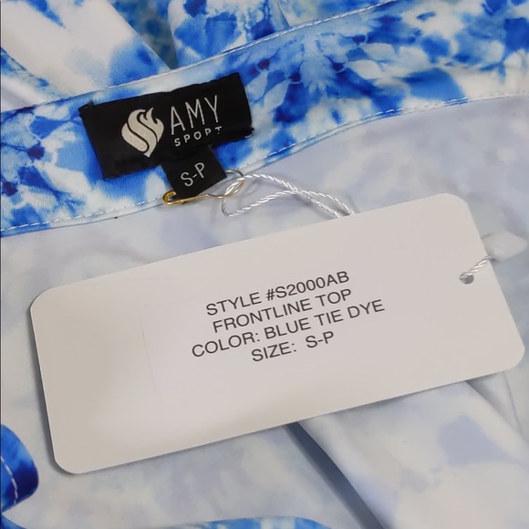 2x 👯♀️Host Pick⚡️AmySport FrontlineSleevelessTop- Blue TieDye - Picture 8 of 11